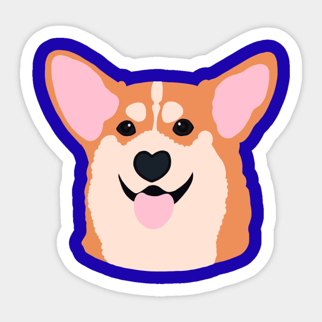 Corgi Smile Red Sticker by Clarmeleon